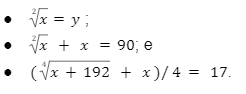 equação irracional - exemplos