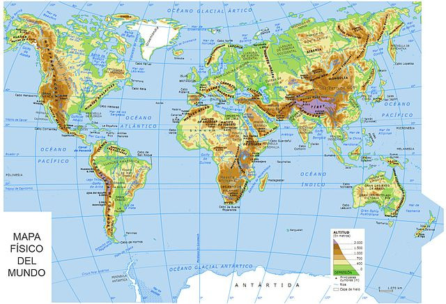 mapa mundi com os continentes